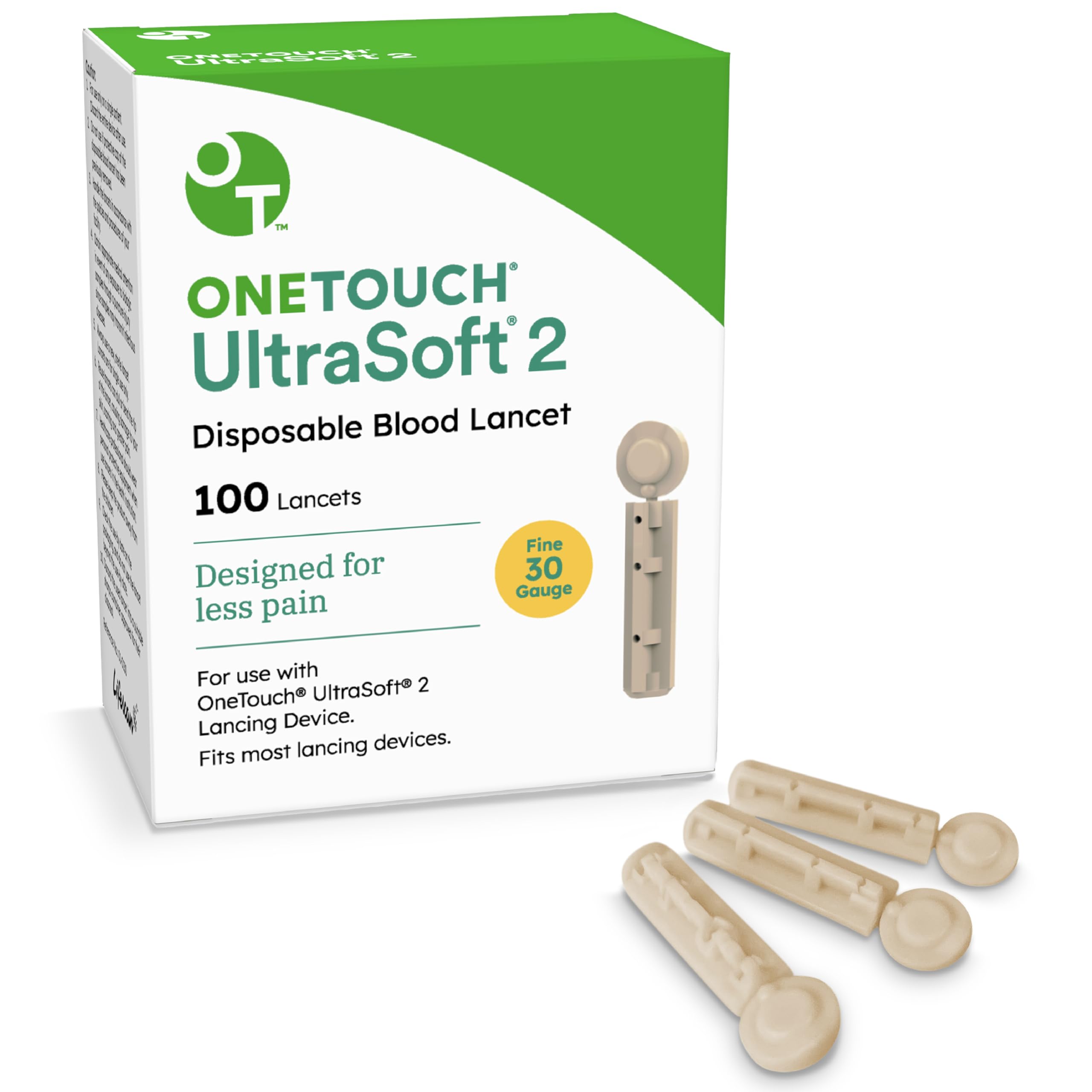 Amazon.com: OneTouch Ultra Soft 2 Lancets, Fine 30-Gauge, 1 Box